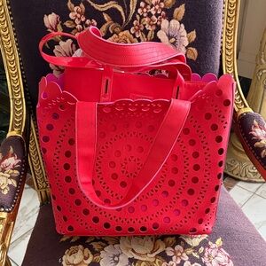 Lancome Vibrant Pink Laser-Cut Tote
